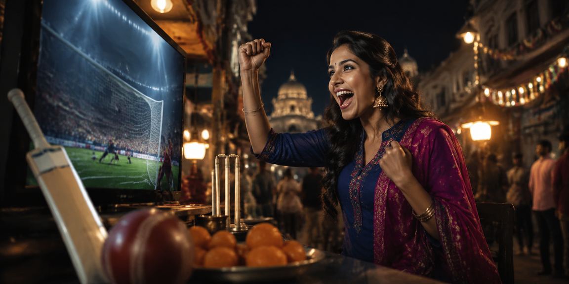 Cricket match atmosphere with betting interest in India