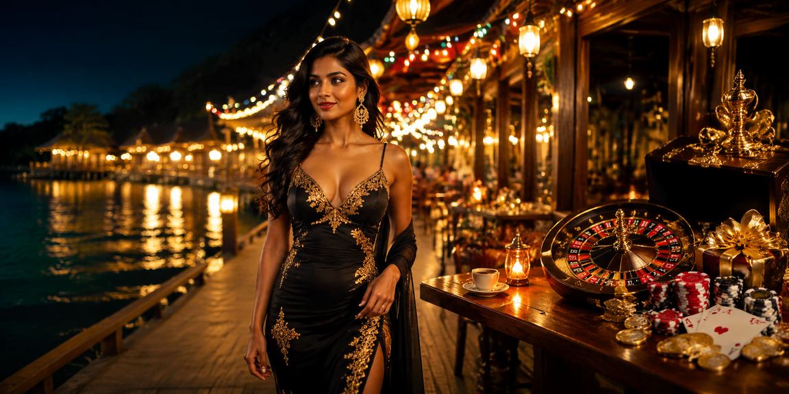 Night view of Kerala casino app user in market